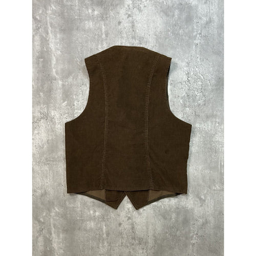 Vintage 1970s/80s Casual Style Corduroy Earth Tone Vest Jacket Size Large