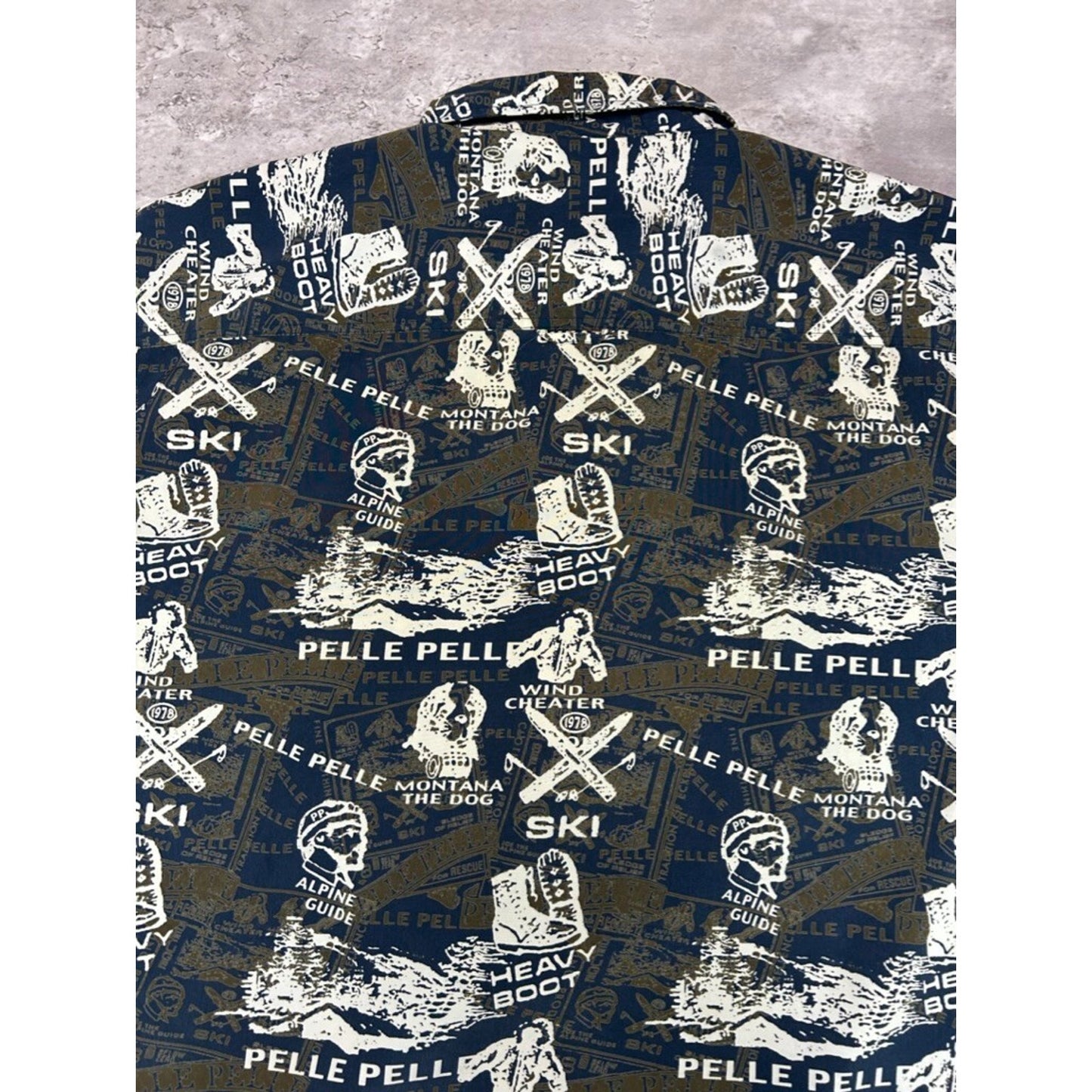 Vintage Y2K Pelle Pelle Ski All Over Print Long Sleeve Button Up Shirt Size XXL