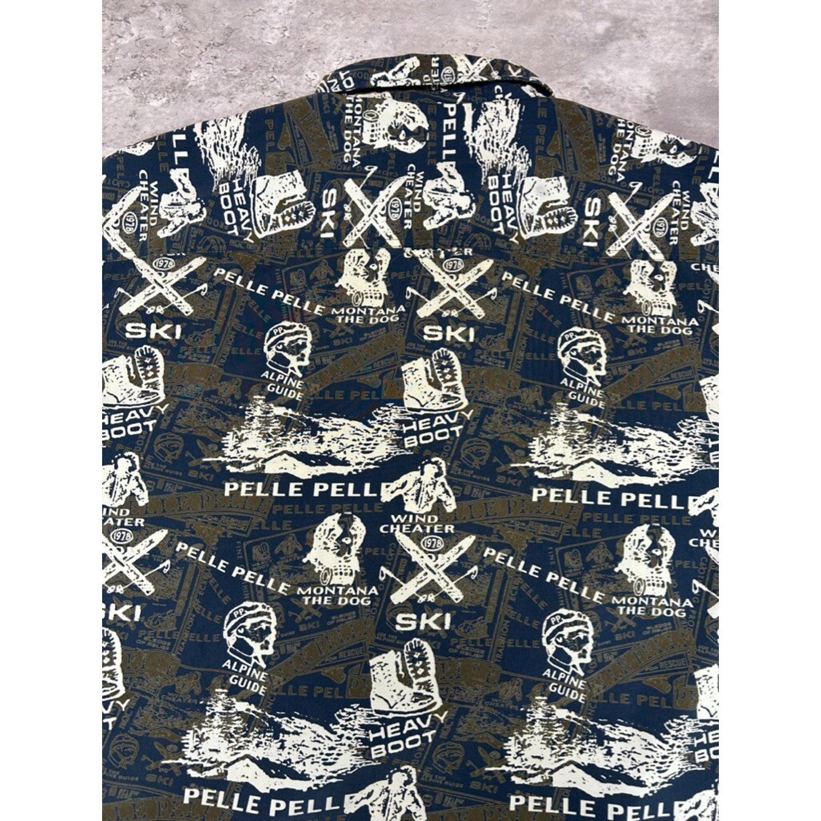 Vintage Y2K Pelle Pelle Ski All Over Print Long Sleeve Button Up Shirt Size XXL