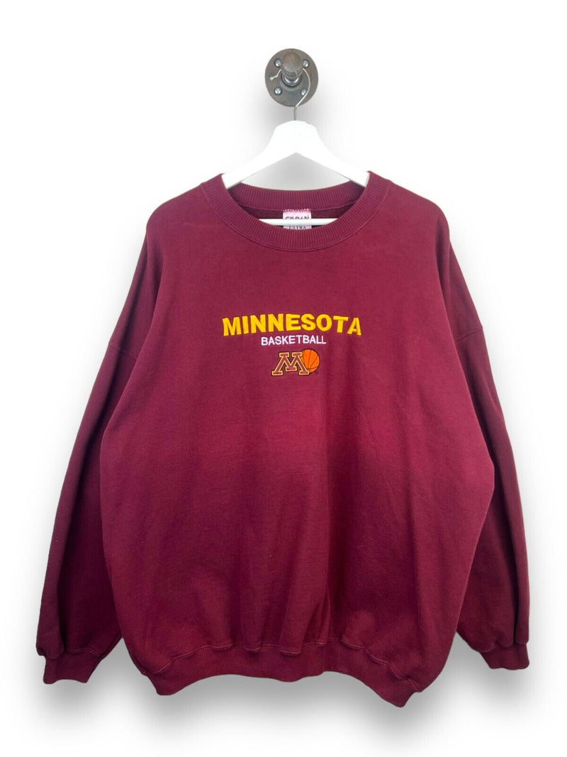 Vintage 90s Minnesota Golden Gophers Basketball Embroidered Sweatshirt Size 2XL