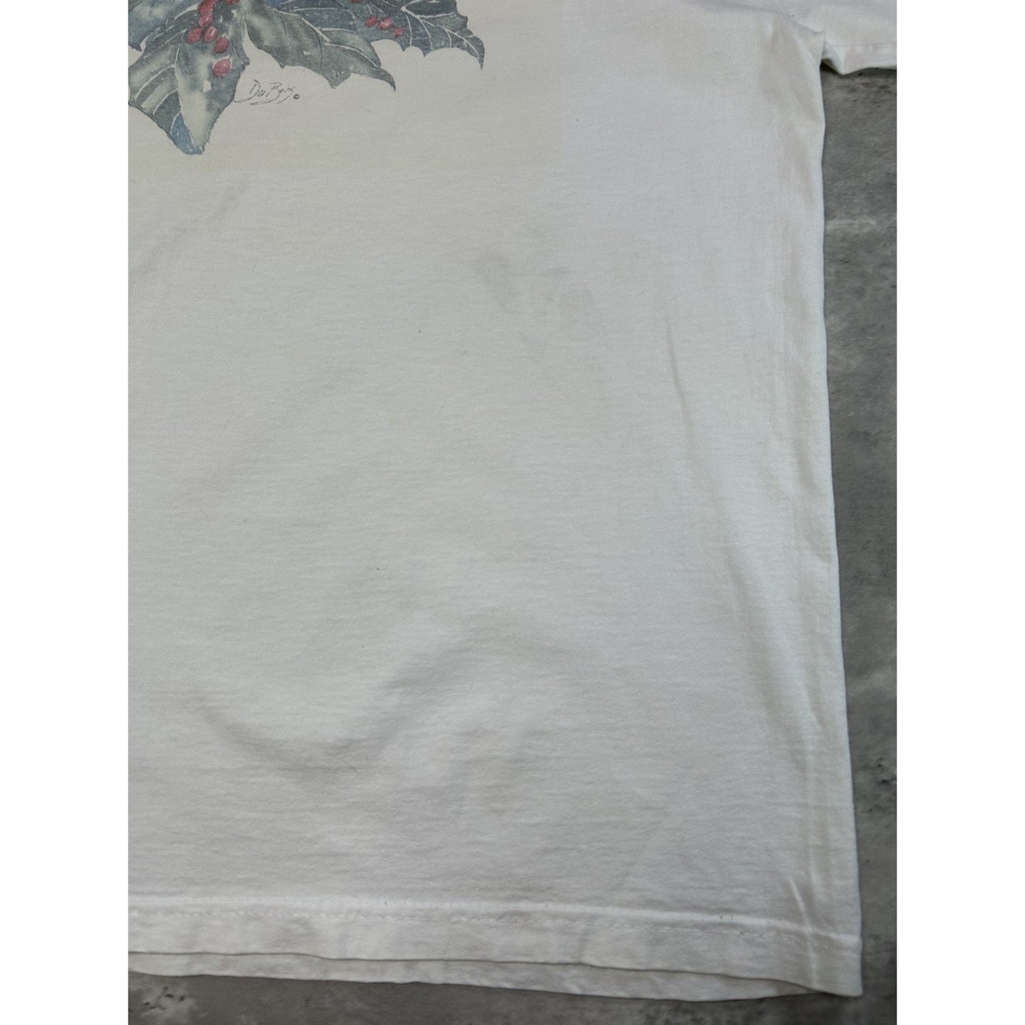 Vintage 90s Poinsettia Flower Nature Graphic Long Sleeve T-Shirt Size Large