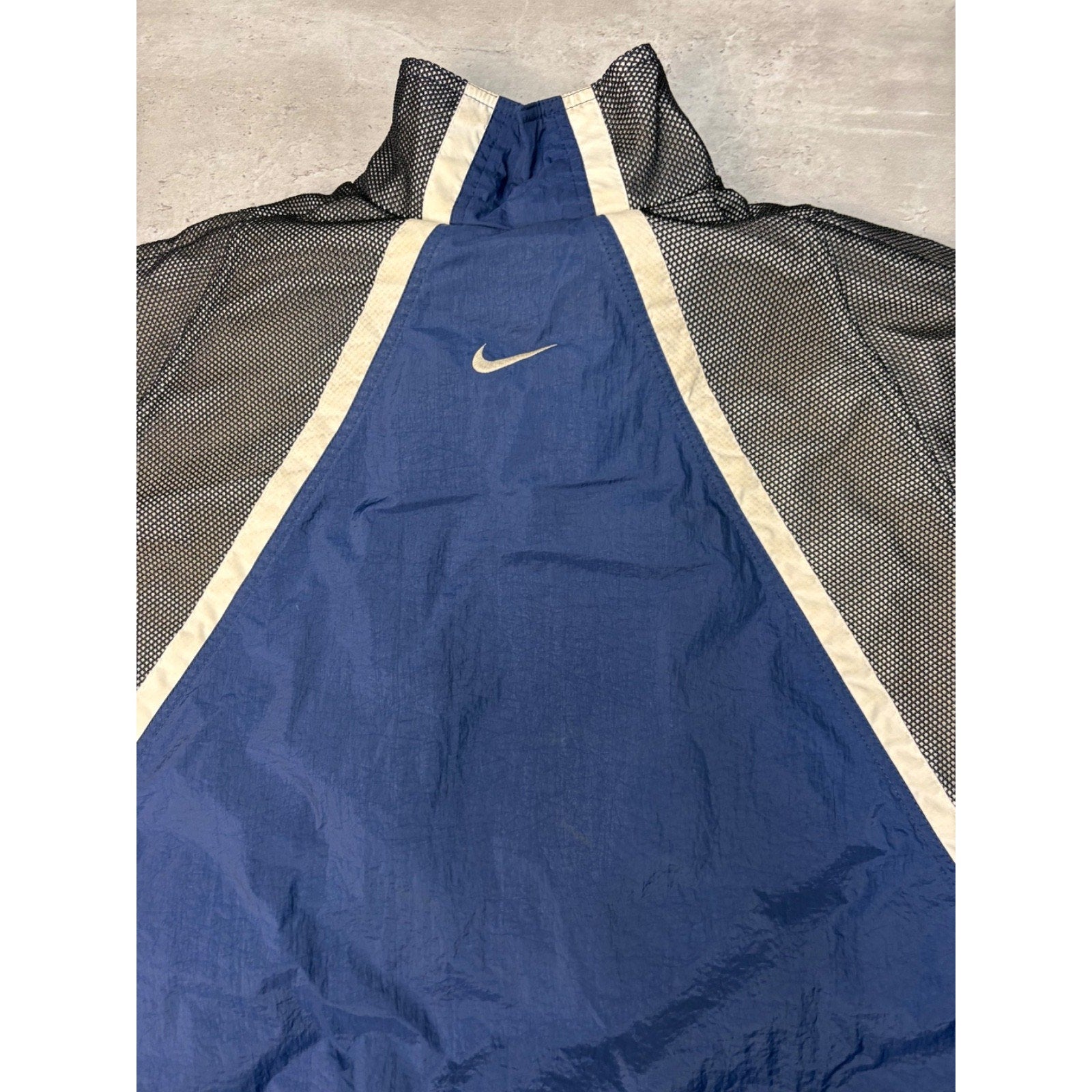 Vintage Nike Embroidered Swoosh Mesh Panel Full Zip Windbreaker Jacket Size XL