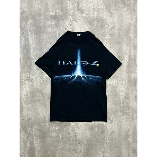 Vintage Halo 4 Video Game Promo Graphic Logo T-Shirt Size Medium Black