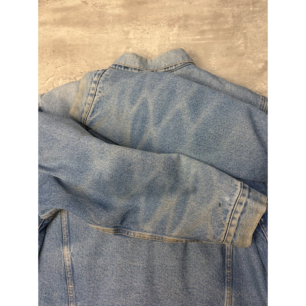 VTG 80s Levis Orange Tab Quilted Lined Medium Wash Denim Trucker Jacket Sz Large