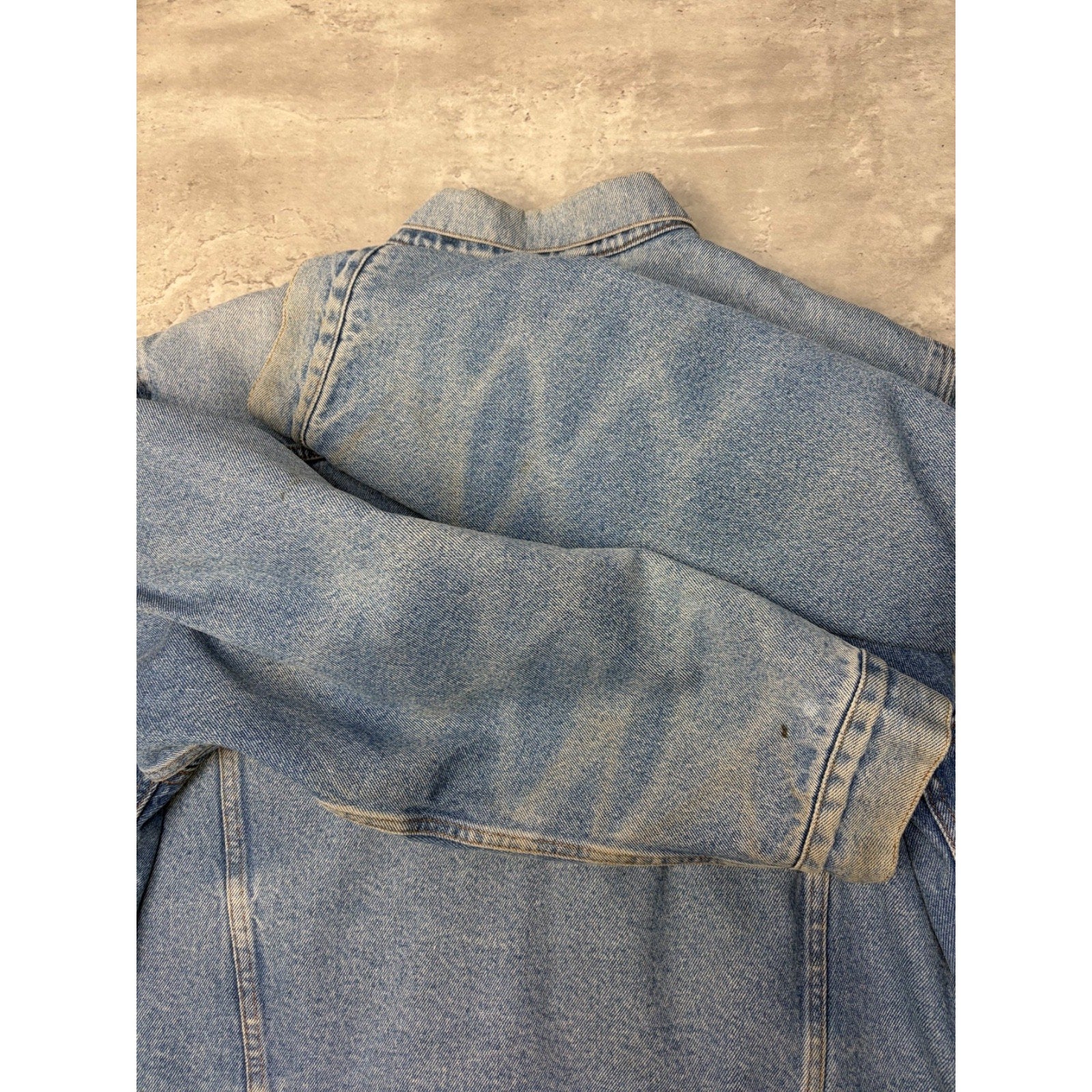 VTG 80s Levis Orange Tab Quilted Lined Medium Wash Denim Trucker Jacket Sz Large