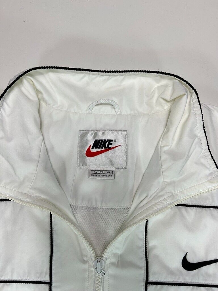 Vintage 90s Nike Embroidered Mini Swoosh Nylon Full Zip Windbreaker Jacket Sz XL