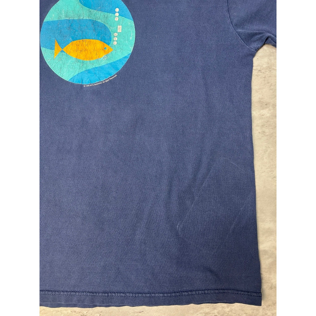 Vintage 1999 MTV Spring Break Fish Graphic TV Show T-Shirt Size Large