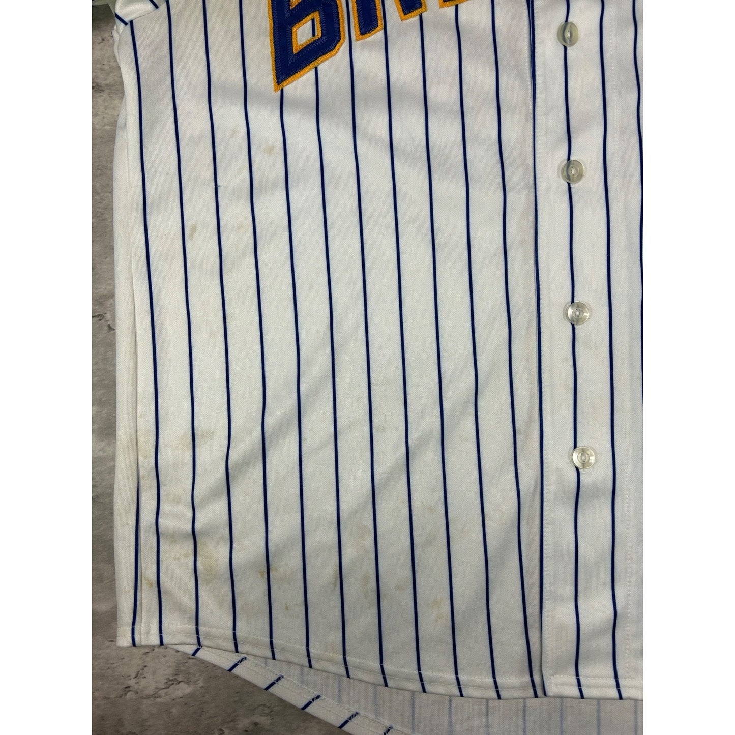 Vintage Prince Fielder #28 Milwaukee Brewers MLB Pinstripe Jersey Size XL