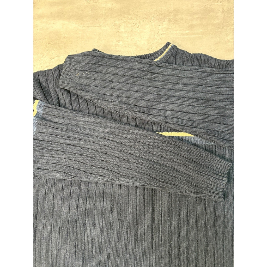 Vintage Canda Striped Ribbed Pullover Knit Sweater Size Large