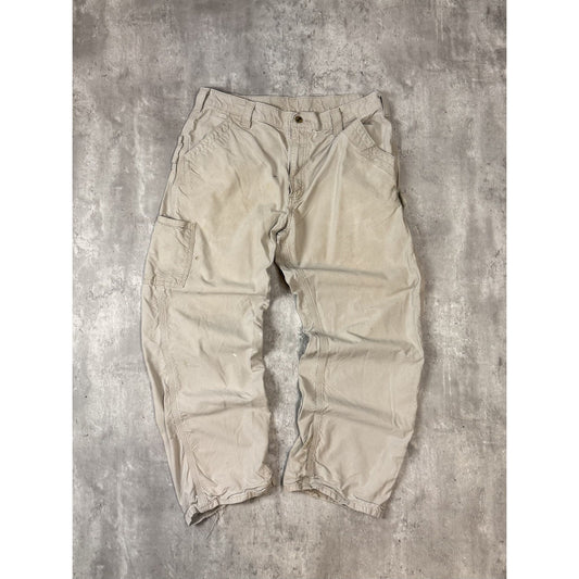 Vintage Carhartt Canvas Workwear Carpenter Pants Size 36 Tan