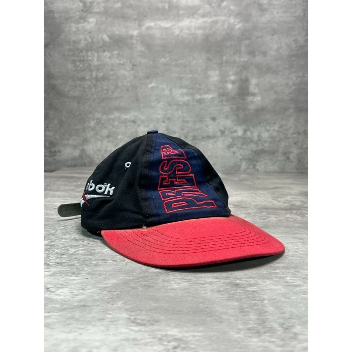 Vintage 90s Reebok Pre Season Embroidered Spellout Logo Strapback Hat OSFA