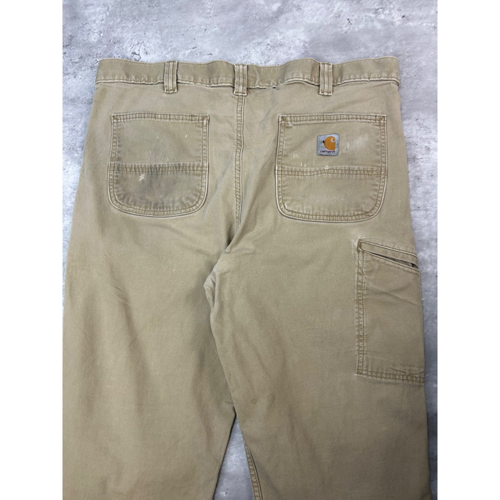 Carhartt Relaxed Fit Canvas Workwear Beige Carpenter Pants Size 37