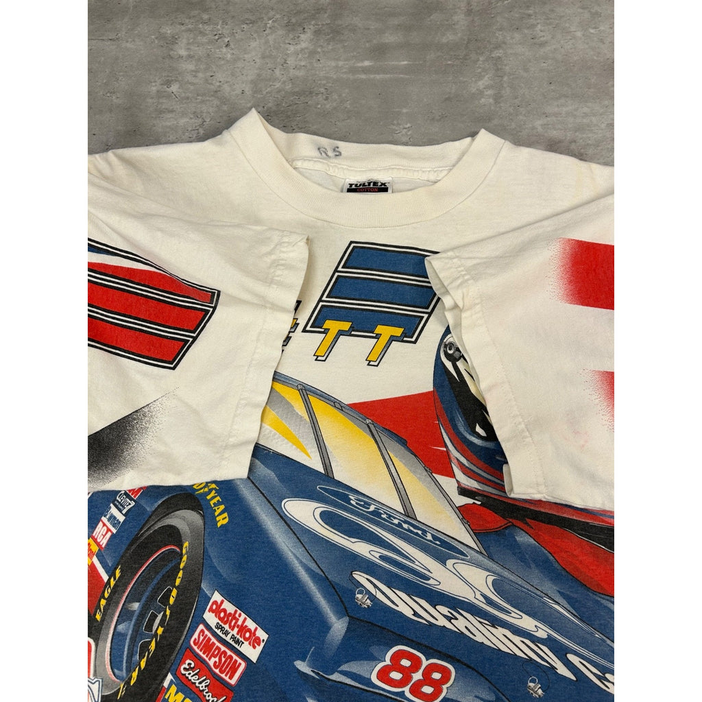 Vintage Dale Jarrett #88 Nascar All Over Print Graphic T-Shirt Size 2XL