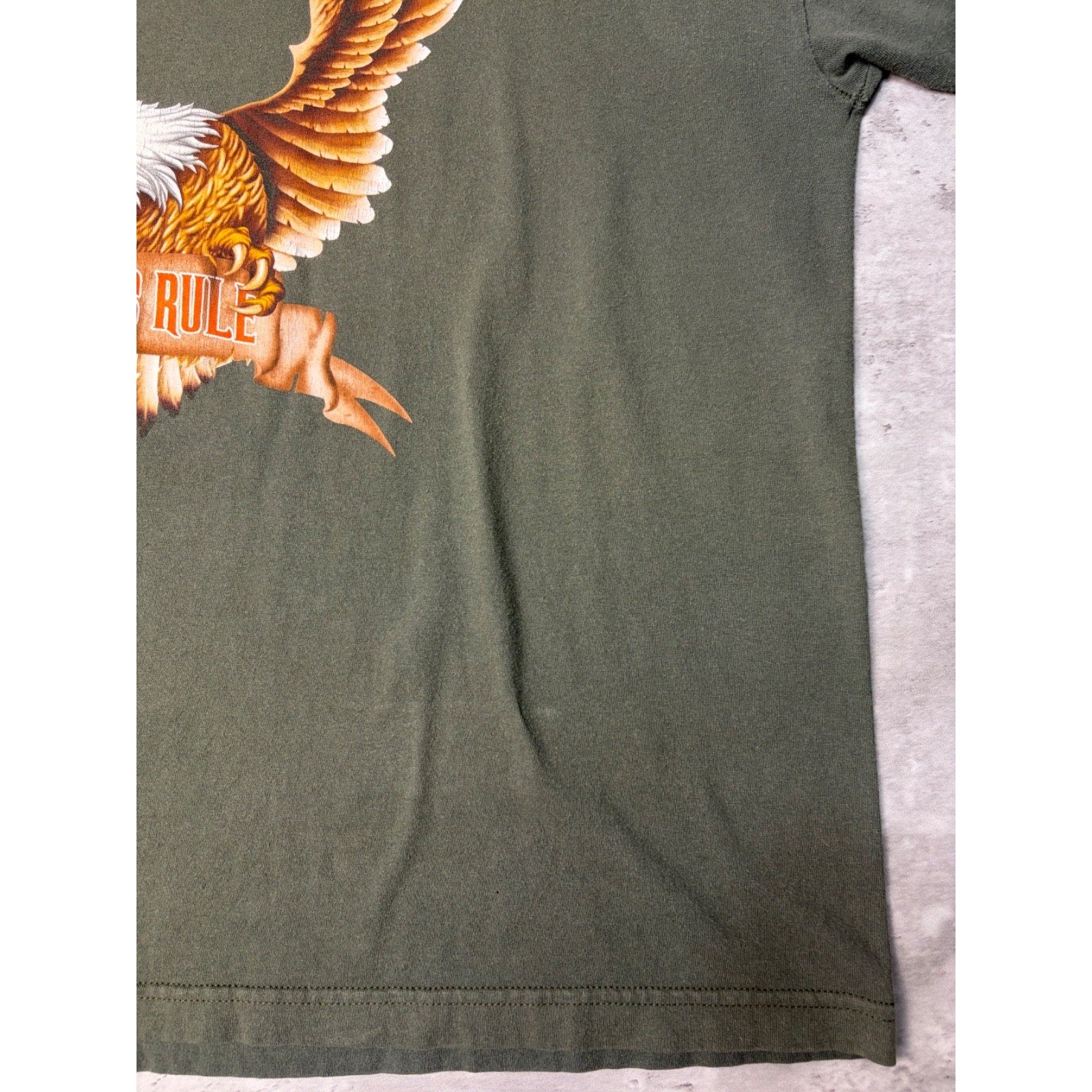 Vintage 2000 Harley Davidson Eagle Graphic Bikers Rule T-Shirt Size 2XL