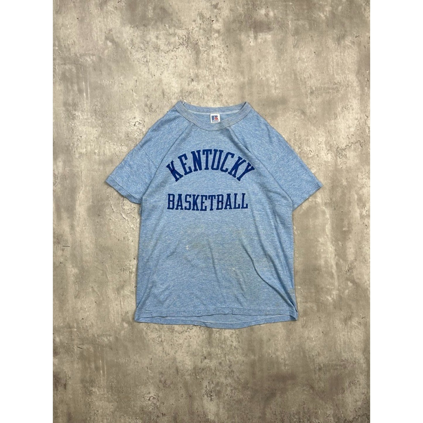 Vintage 80s Kentucky Wildcats NCAA Basketball Spellout Graphic T-Shirt Sz Large