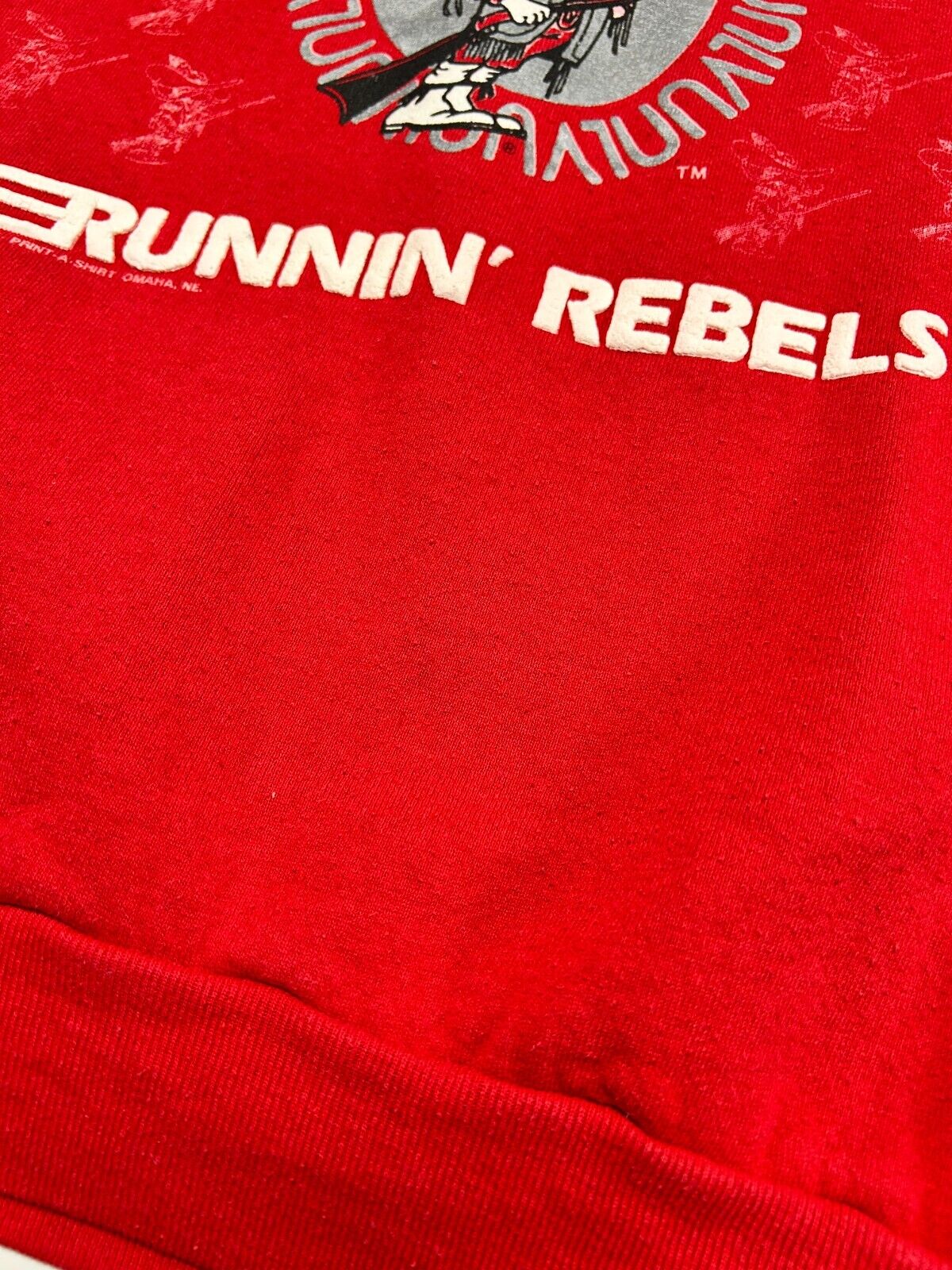 Vintage 90s UNLV Running Rebels NCAA Collegiate Spell Out Sweatshirt Size XL Red