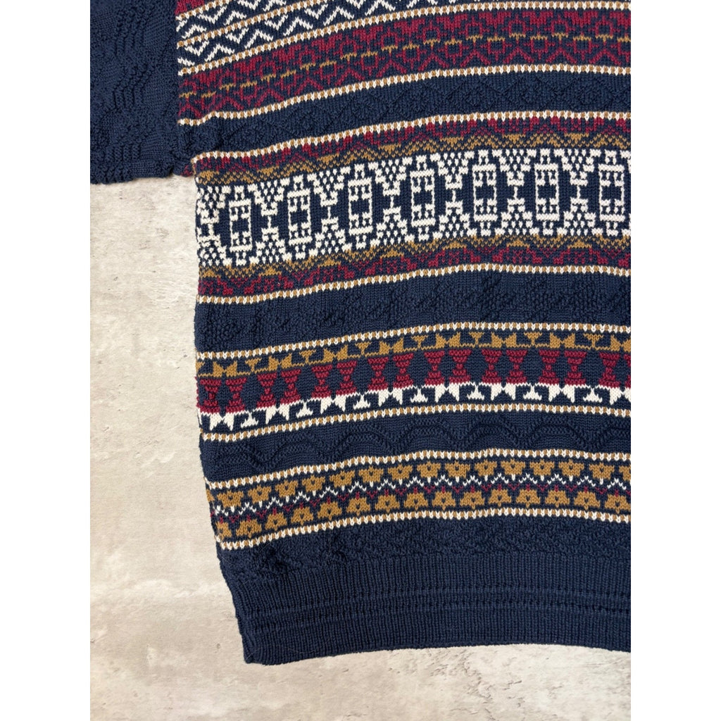Vintage 90s Jantzen Abstract Pattern Textured Knit Sweater Size Large