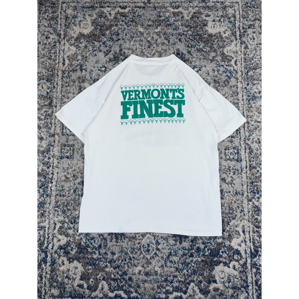Vintage 1990 Ben & Jerry's Vermont's Finest Cow Graphic T-Shirt Size XL
