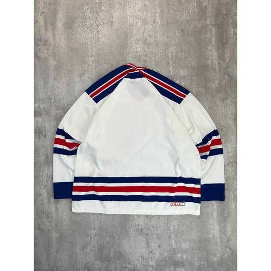Vintage 90s New York Rangers NHL Maska Hockey Jersey Size Large White