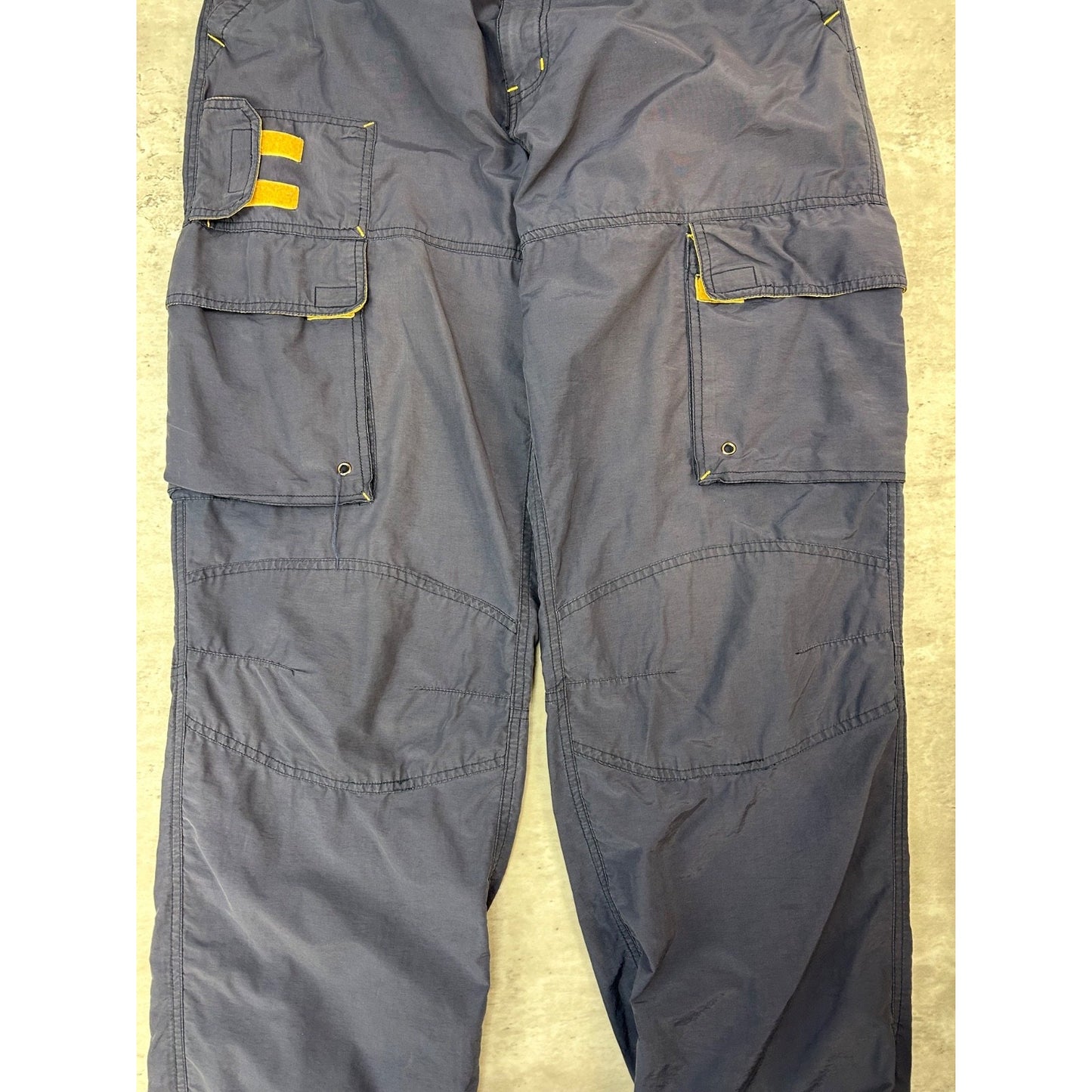 Vintage Y2K Sideout Nylon Cargo Windbreaker Pants Size 34 Blue