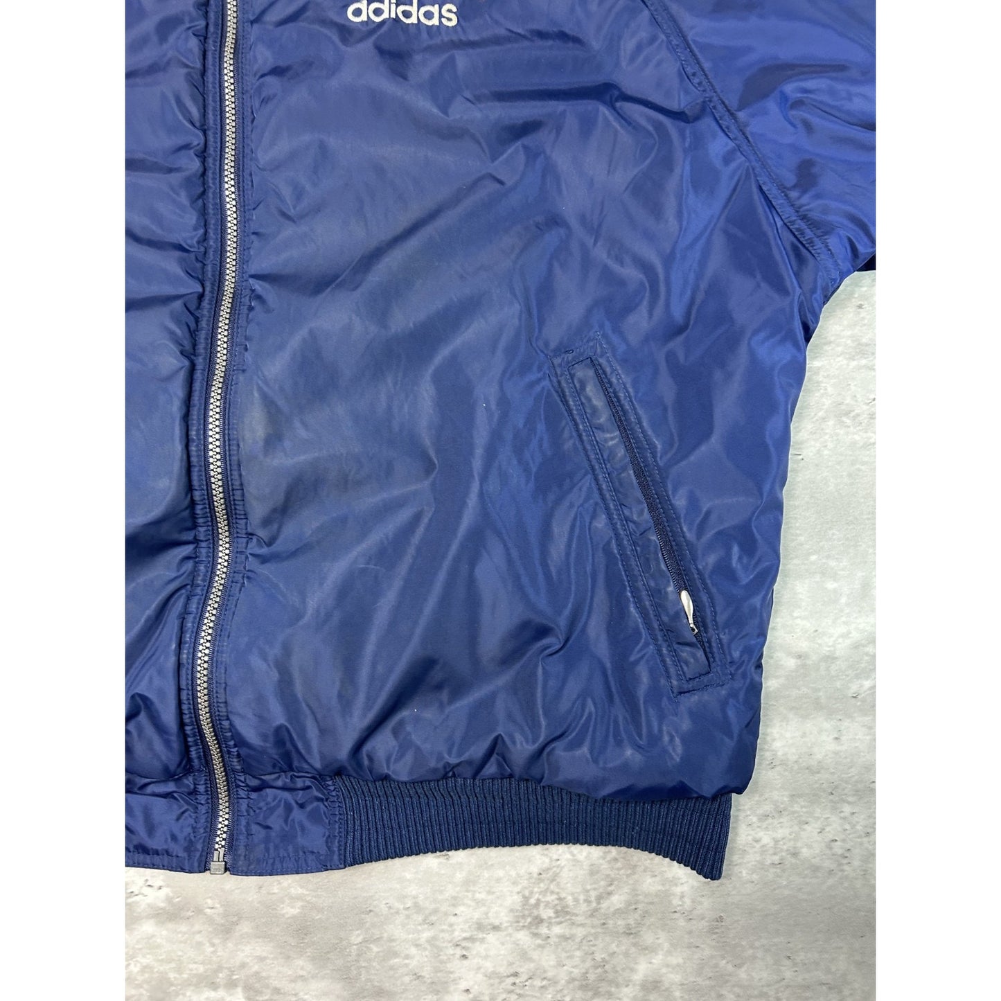 Vintage 90s Adidas Insulated Full Zip Hooded Reversible Jacket Size Large