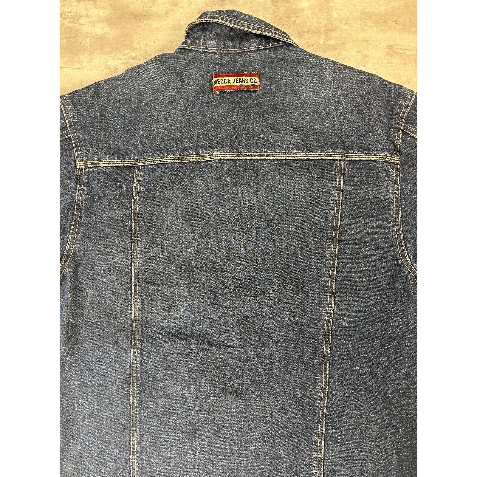 Vintage Y2K Mecca Jeans Dark Wash Denim Trucker Jacket Size Medium
