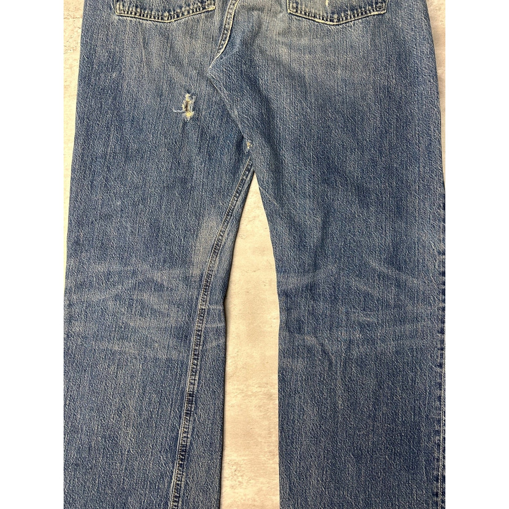 Vintage 2000s Polo Ralph Lauren Distressed Dark Wash Denim Pants Size 34