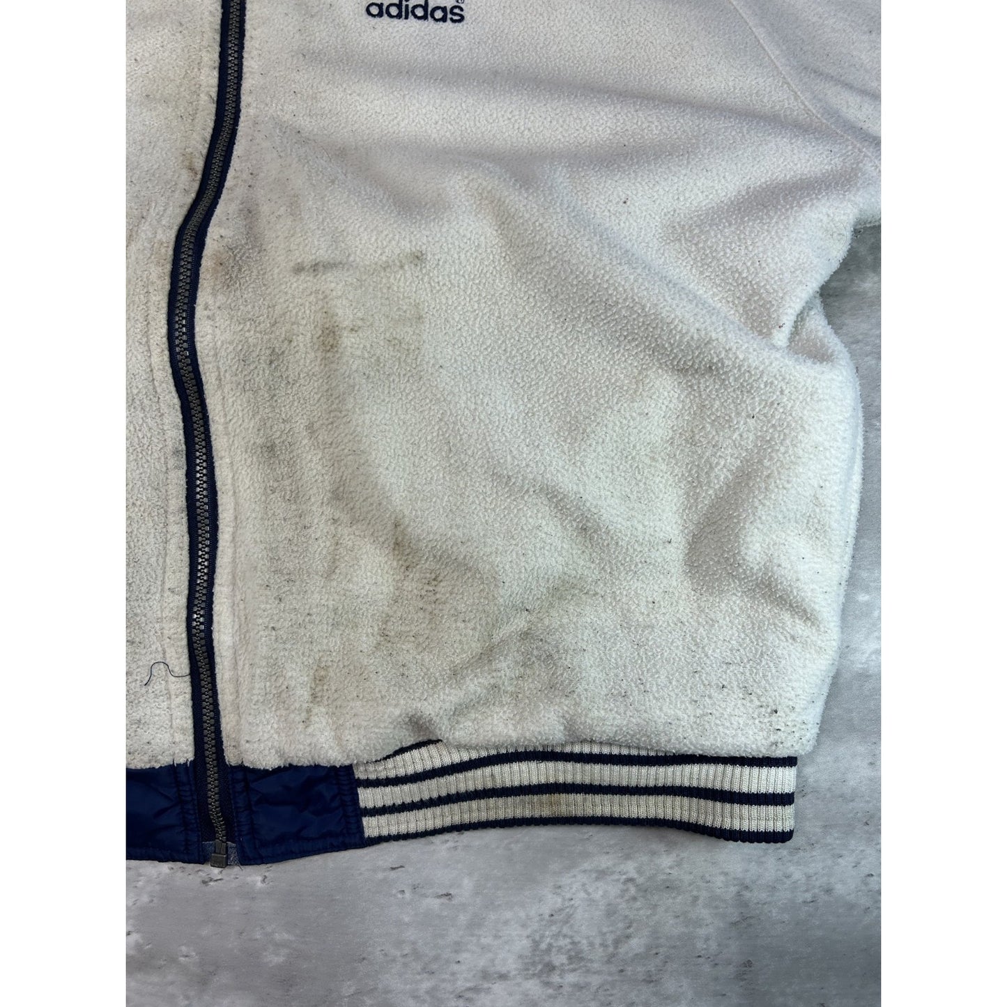 Vintage 90s Adidas Embroidered Trefoil Reversible Full Zip Hooded Jacket Size L