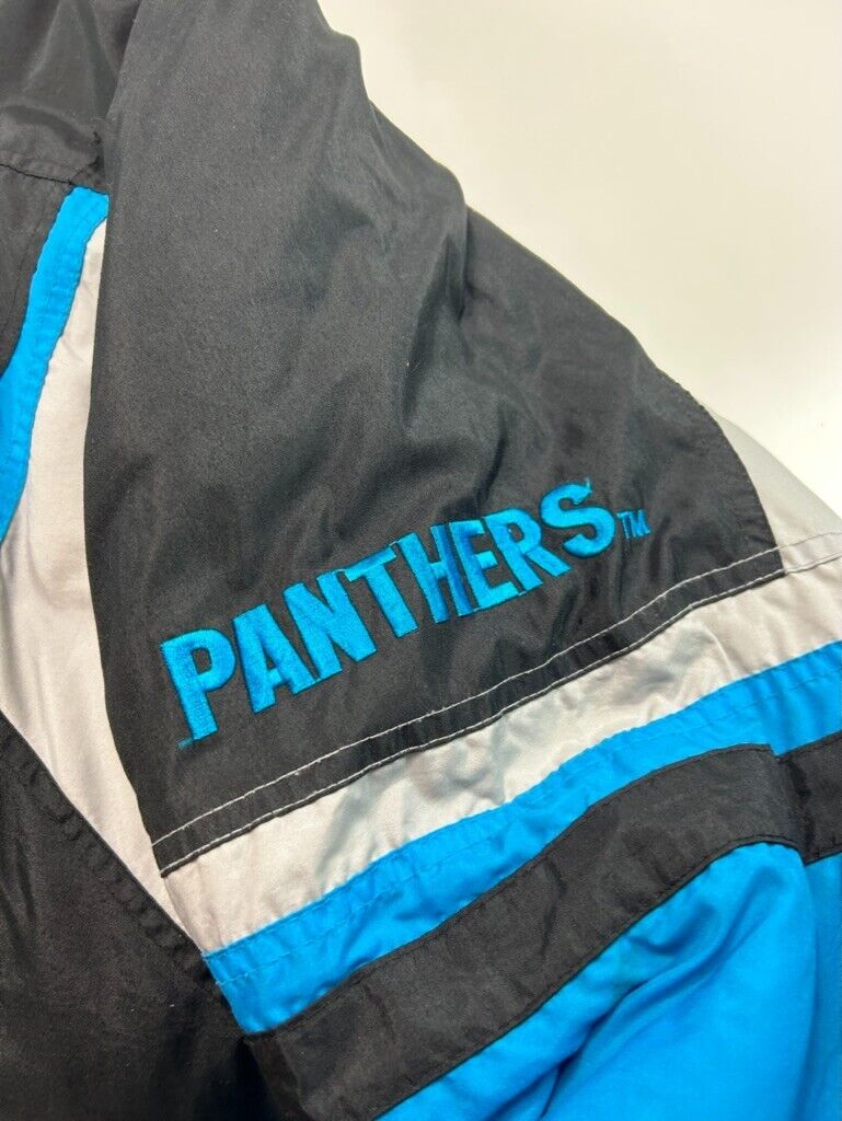 Vintage 90s Carolina Panthers NFL Embroidered Insulated Full Zip Jacket Sz Large