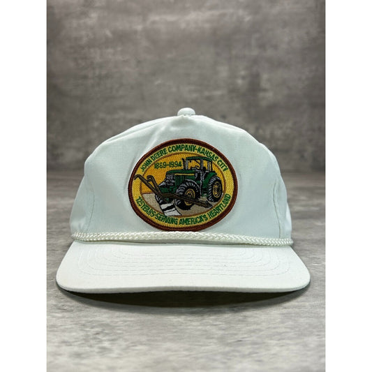 Vintage 1994 John Deere Embroidered Tractor Patch Snapback Hat OSFA