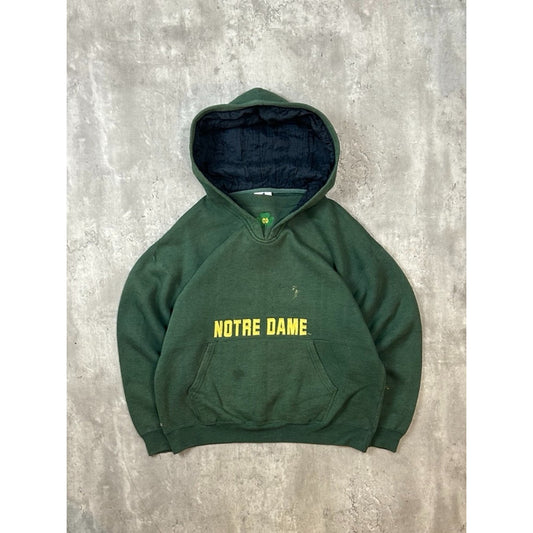 Vintage 90s Nore Dame Fighting Irish NCAA Embroidered Hooded Sweatshirt Size Med