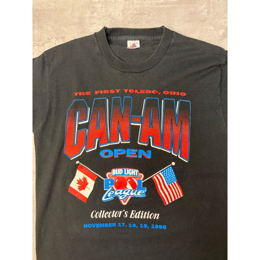 Vintage 1995 Can-Am Open Bud Light Pool League Graphic T-Shirt Size Medium