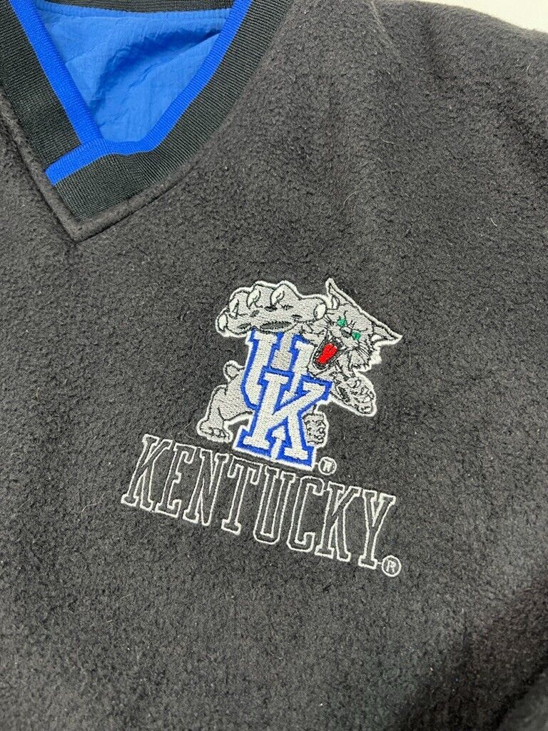 Vintage 90s Kentucky Wild Cats NCAA Reversible Pull Over Jacket Size Large