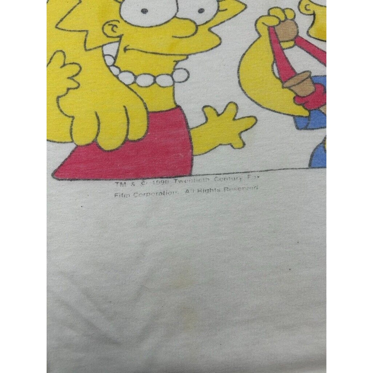 Vintage 1998 The Simpsons Cartoon Big Graphic Promo T-Shirt Size XL