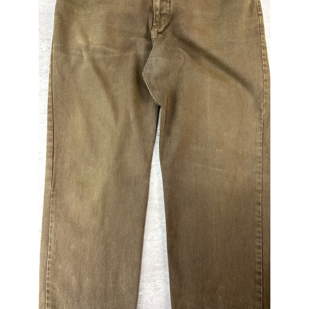 Vintage 90s Guess Jeans Baggy Fit Green Denim Pants Size 34