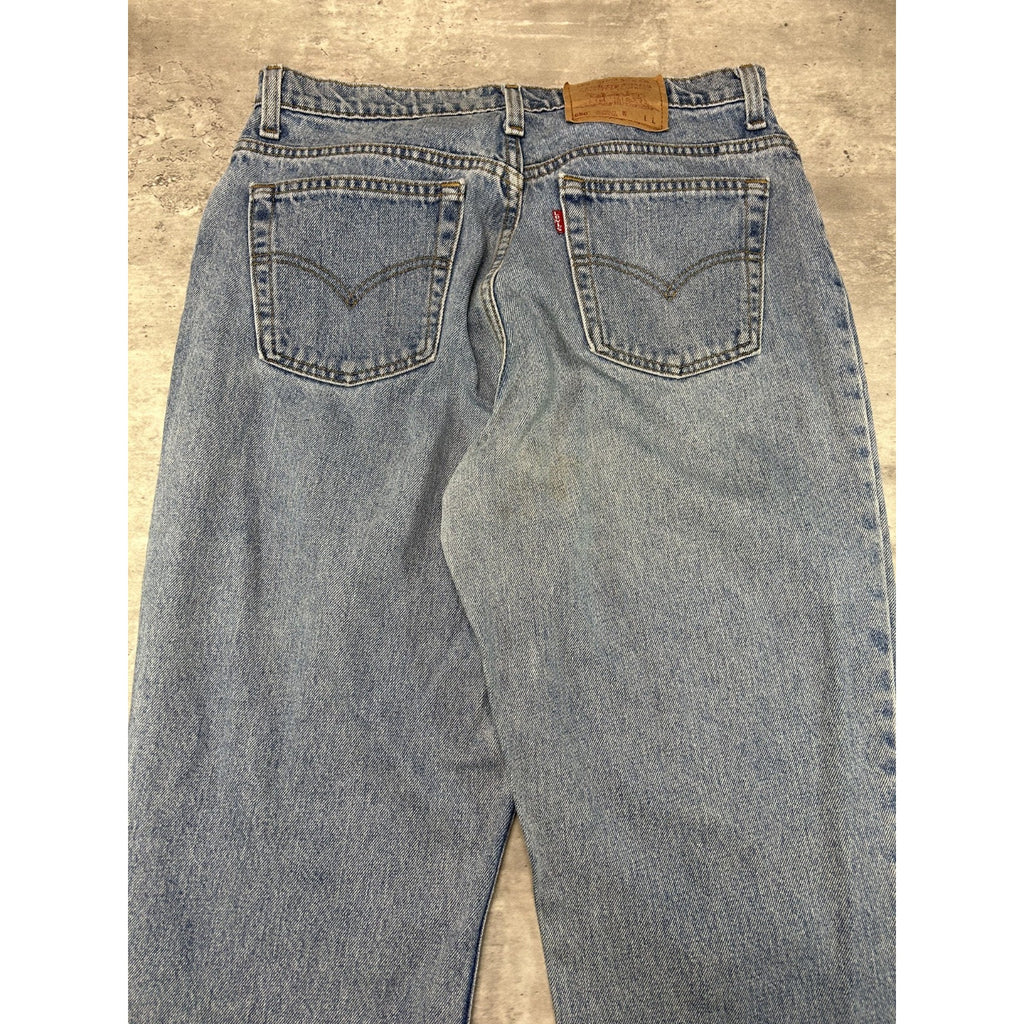Vintage 90s Womens Levis 550 Red Tab Light Wash Denim Pants Size 33 Blue