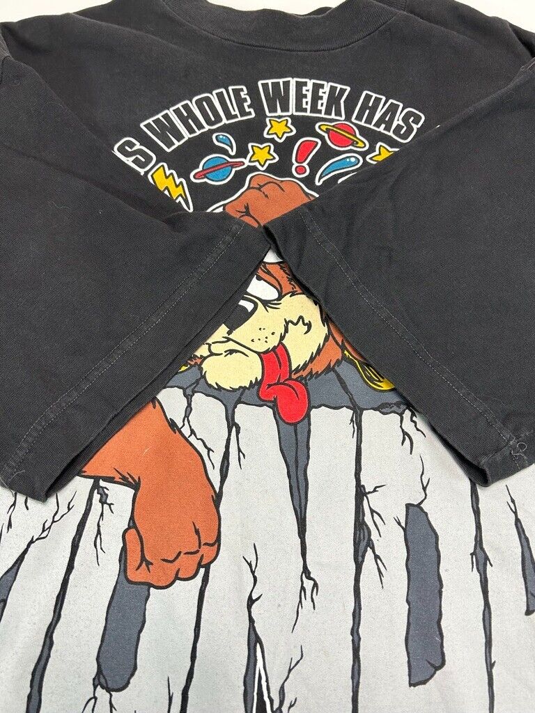 Vintage 90s This Whole Week Has Been A Monday Cartoon Graphic T-Shirt Size Large