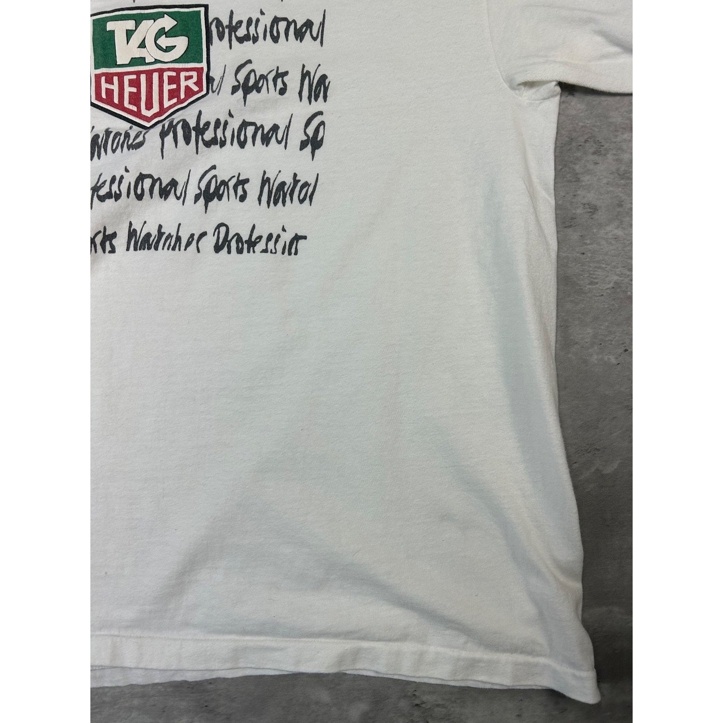 Vintage 90s Tag Heuer Professional Sport Watches Spellout Graphic T-Shirt Large