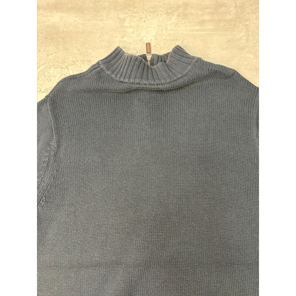 Vintage Chaps Embroidered Crest 1/4 Zip Pullover Knit Sweater Size Large