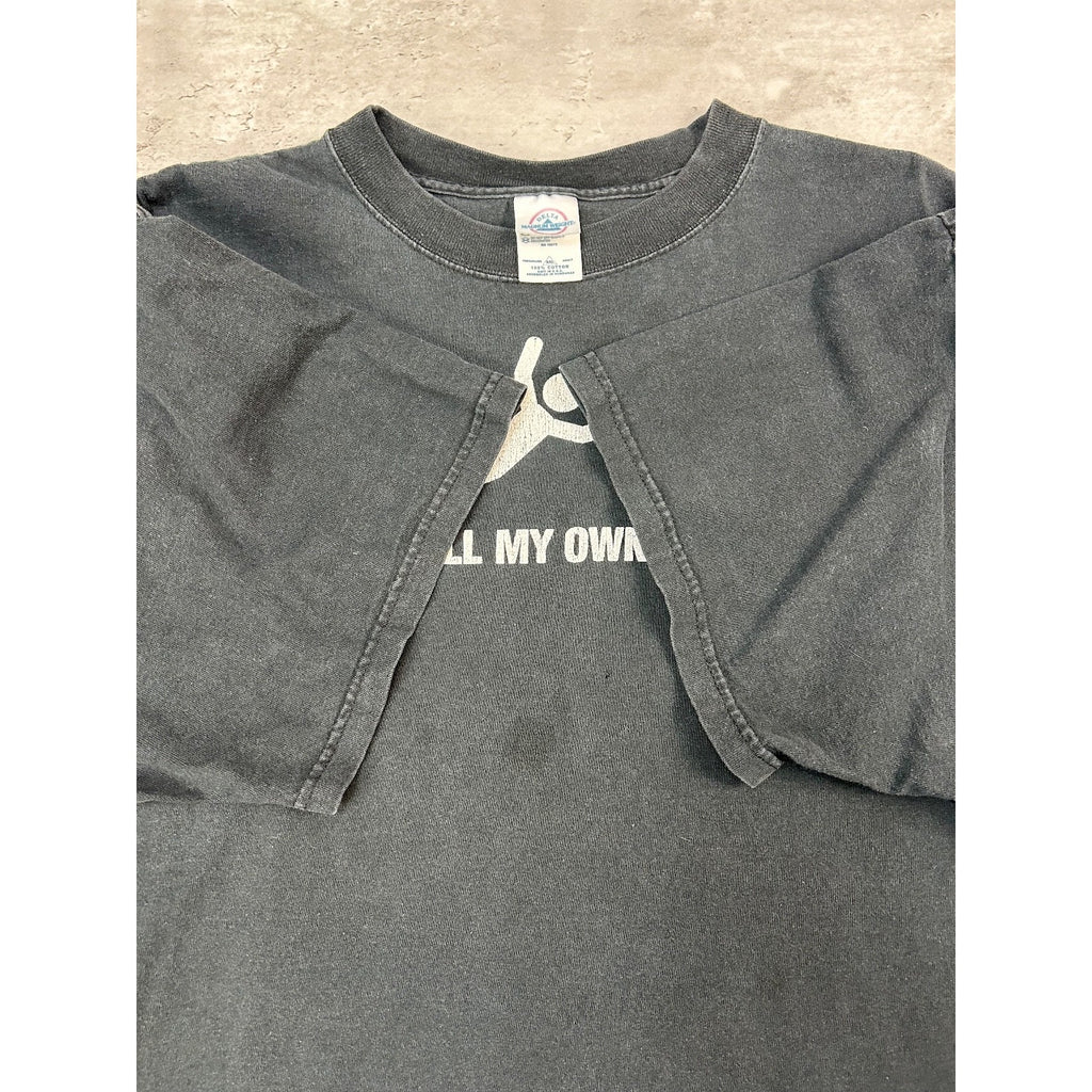Vintage I Do All My Own Stunts Stick Figure Comedy Graphic T-Shirt Size 2XL