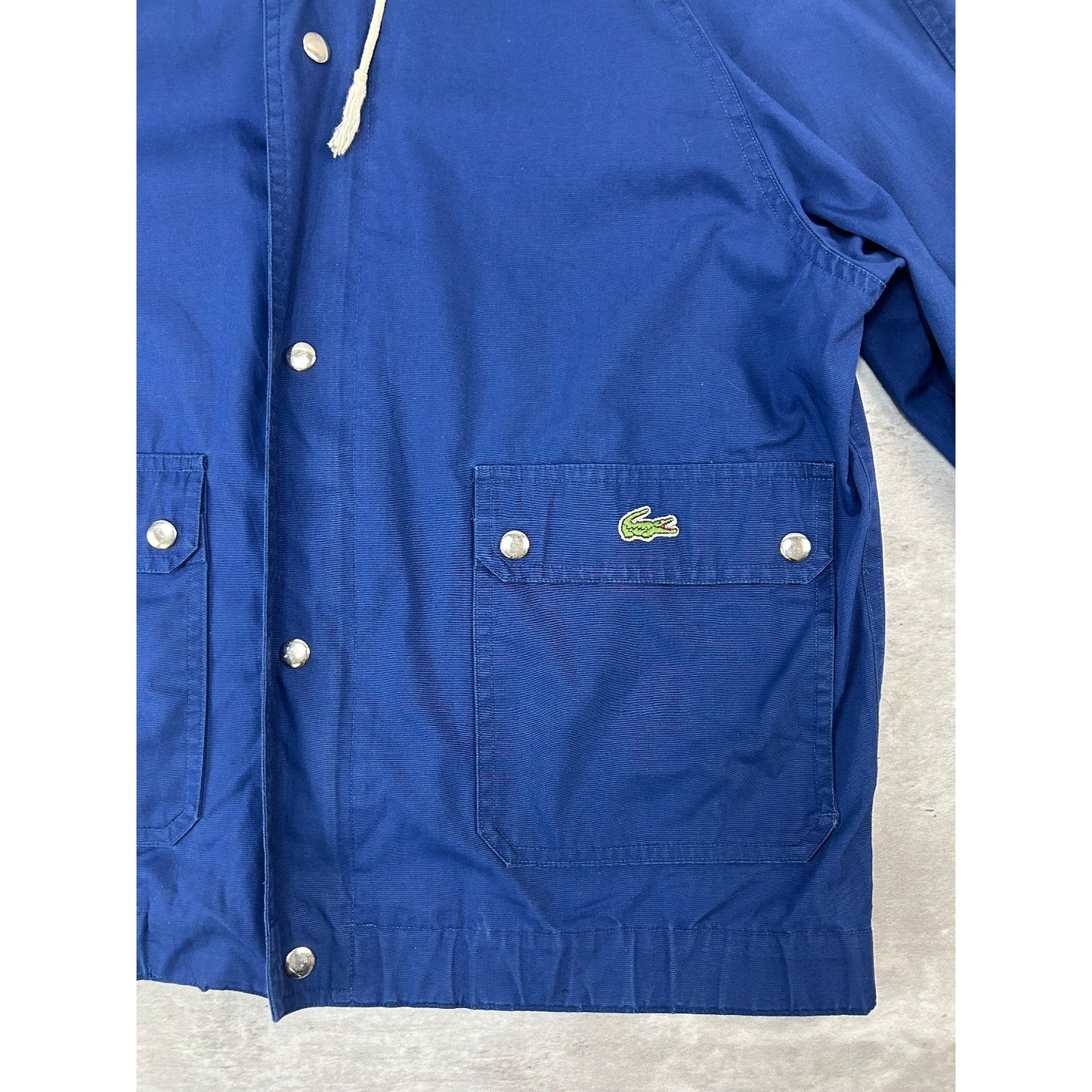 Vintage 90s Lacoste Embroidered Logo Full Zip Multi Pocket Jacket Size Medium