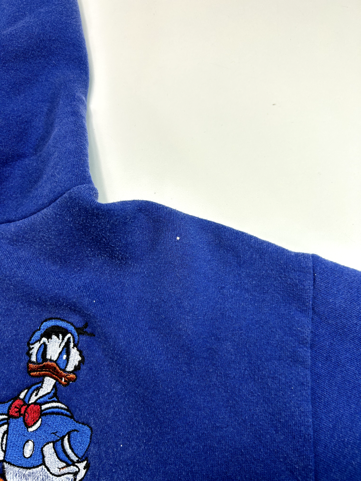 Vintage 90s Disney Donald Duck Embroidered Character Hooded Sweatshirt Sz Large