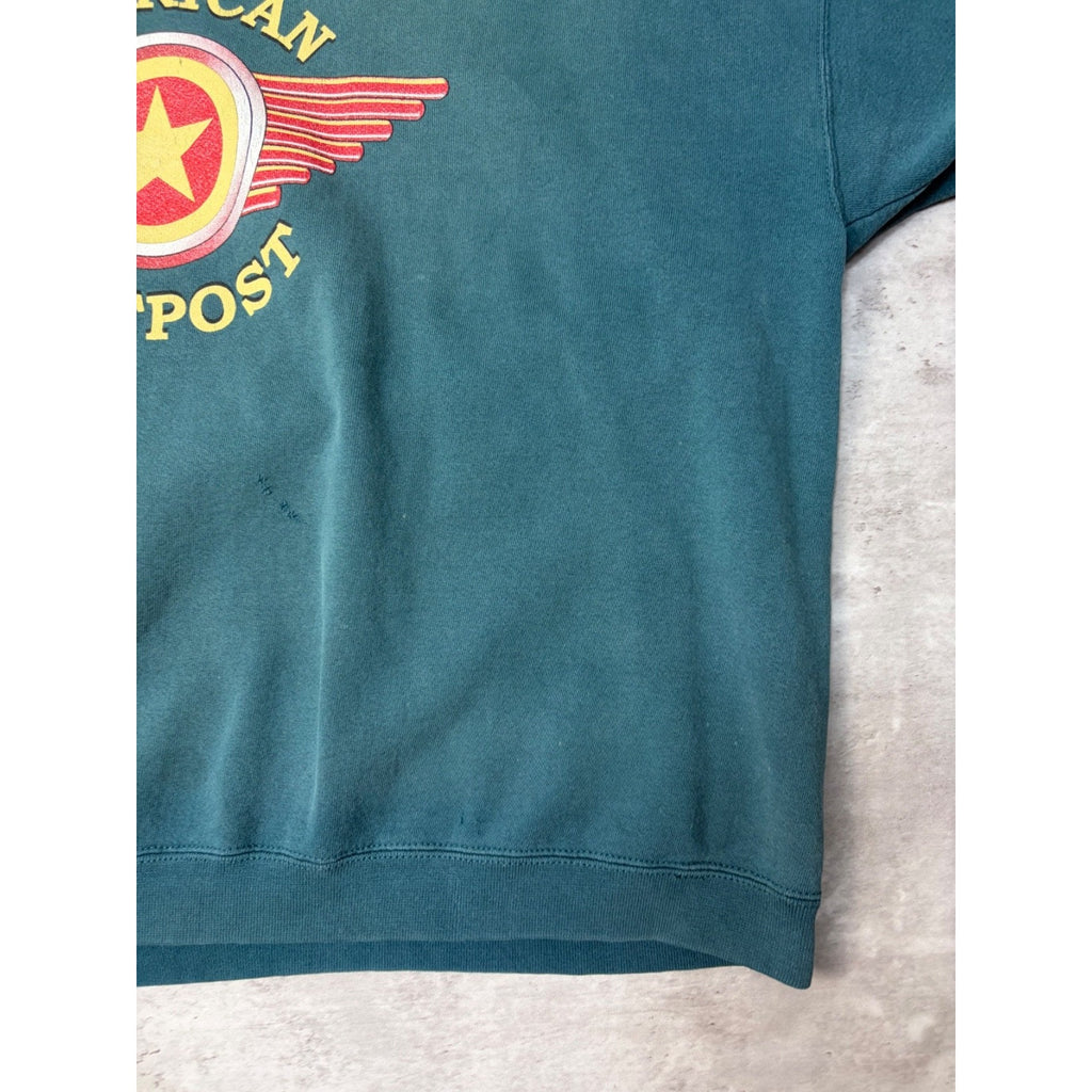 Vintage American Outpost Graphic Spellout Sweatshirt Size 2XL