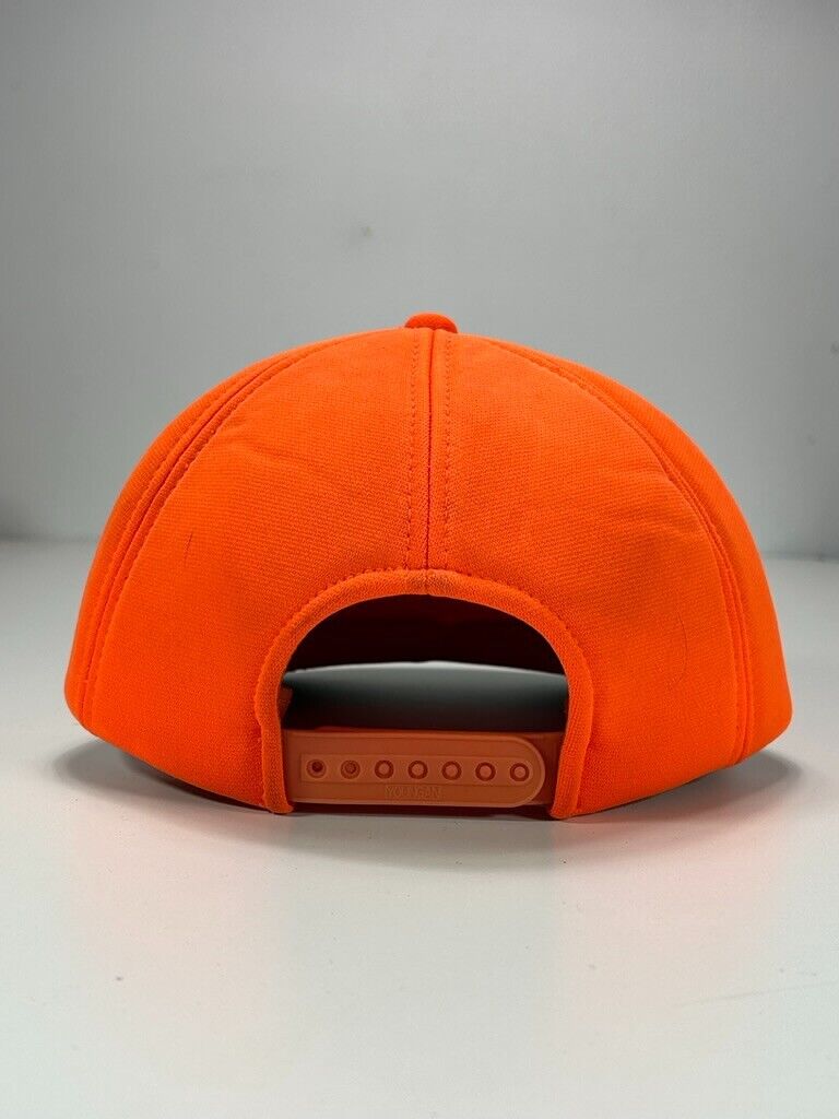 Vintage 80s Grand View Hunt Club Deer Graphic Foam Snapback Hat OSFA Orange