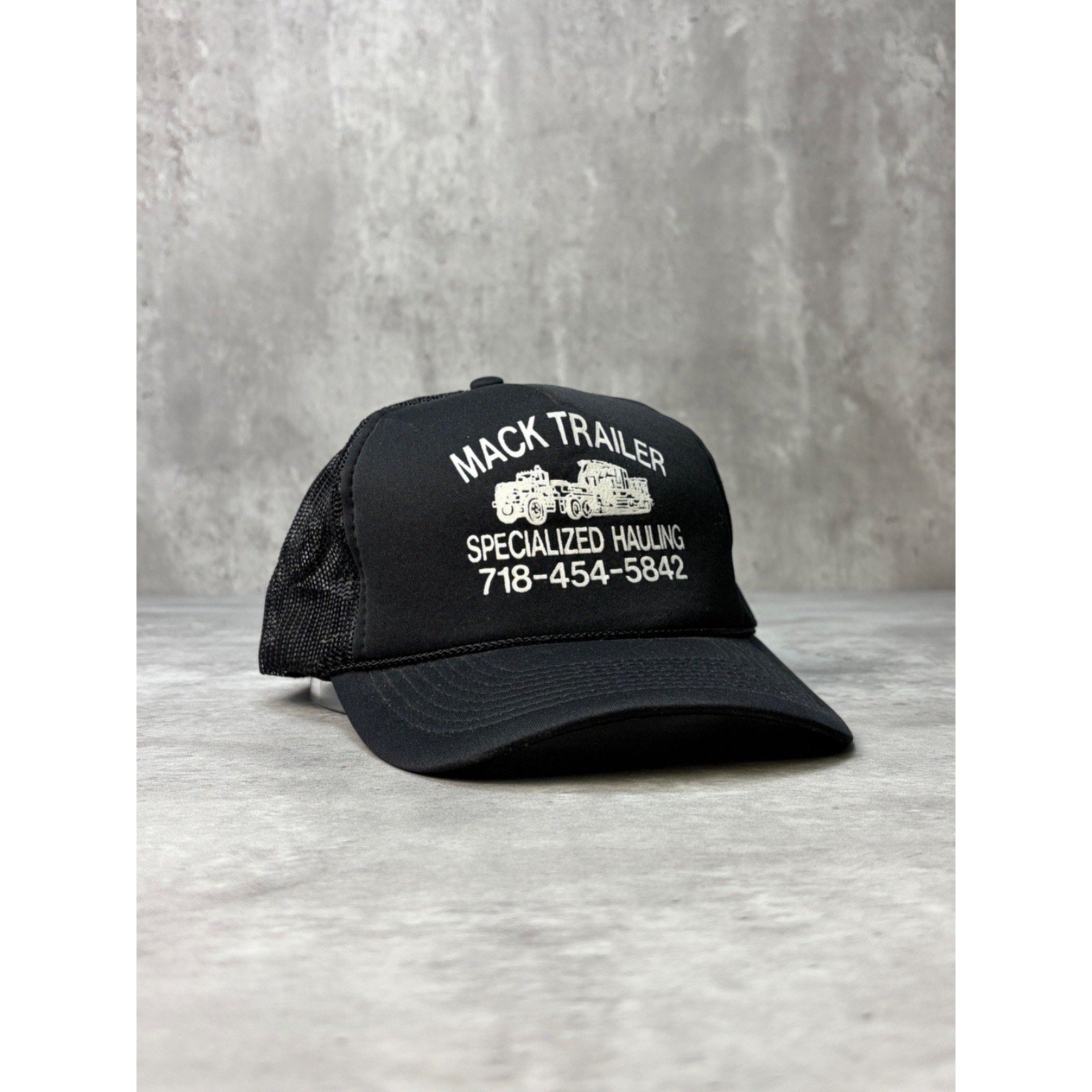 Vintage Mack Trailer Specialized Hauling Graphic Trucker Snapback Hat OSFA