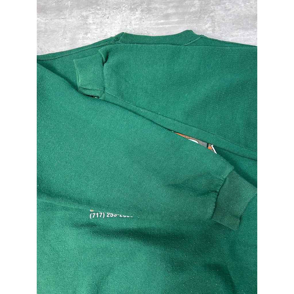 Vintage 90s Harley Davidson Rules Spellout Graphic Green Sweatshirt Size Large