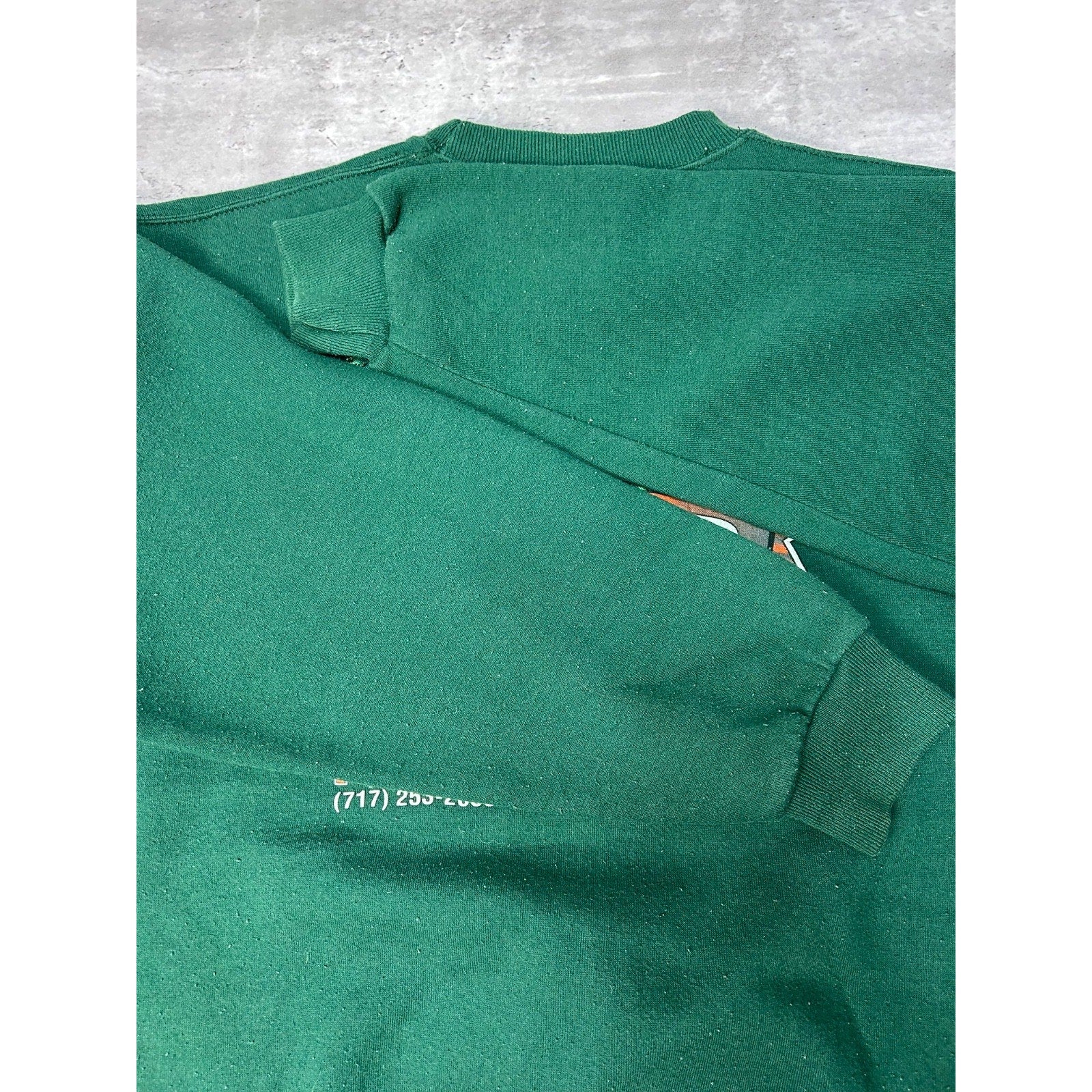Vintage 90s Harley Davidson Rules Spellout Graphic Green Sweatshirt Size Large