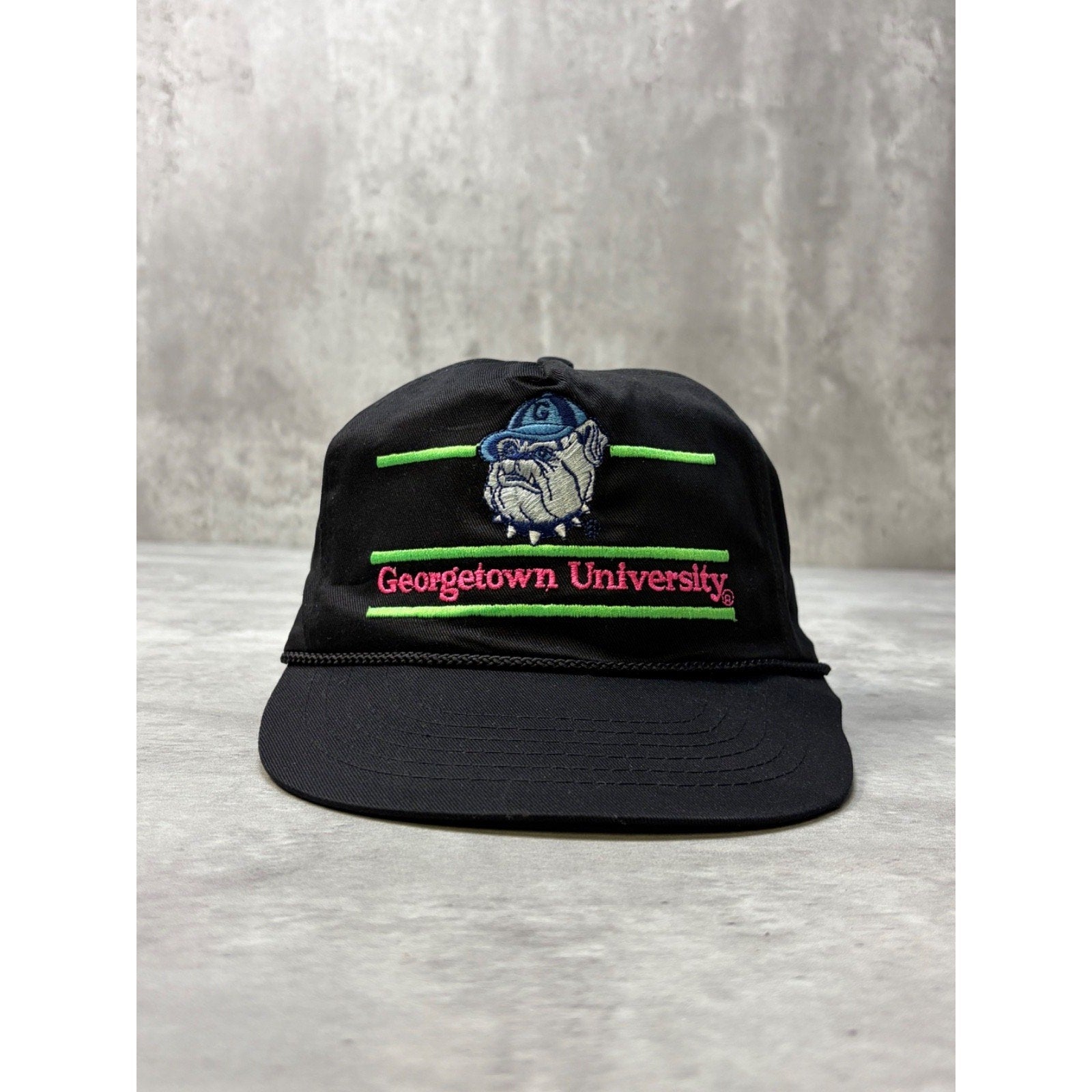 Vintage 90s Georgetown Hoyas NCAA Embroidered Spellout Snapback Hat OSFA