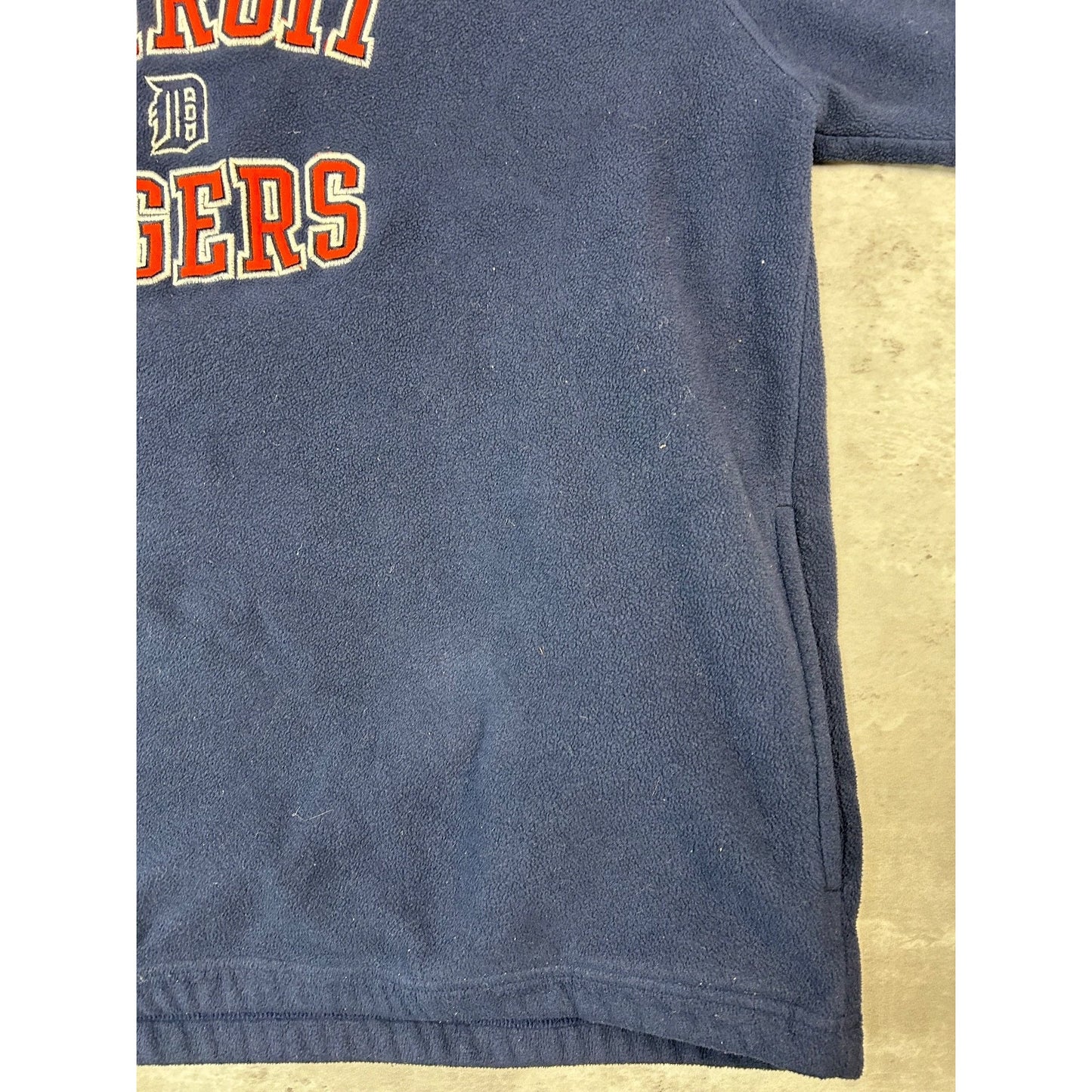 Vintage Detroit Tigers MLB Embroidered 1/4 Zip Fleece Sweatshirt Size XL