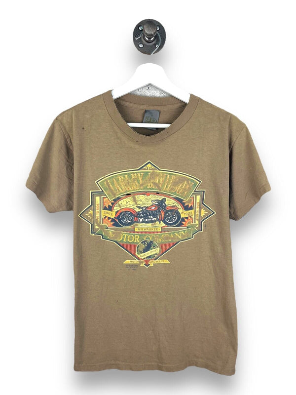 Vintage 1990 Harley Davidson 3D Emblem Worlds Finest Flames T-Shirt Size Medium